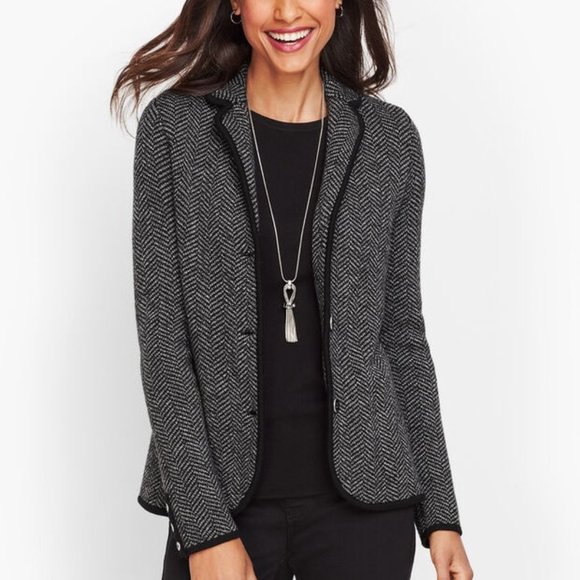 Talbots Herringbone Sweater Blazer - Picture 1 of 7
